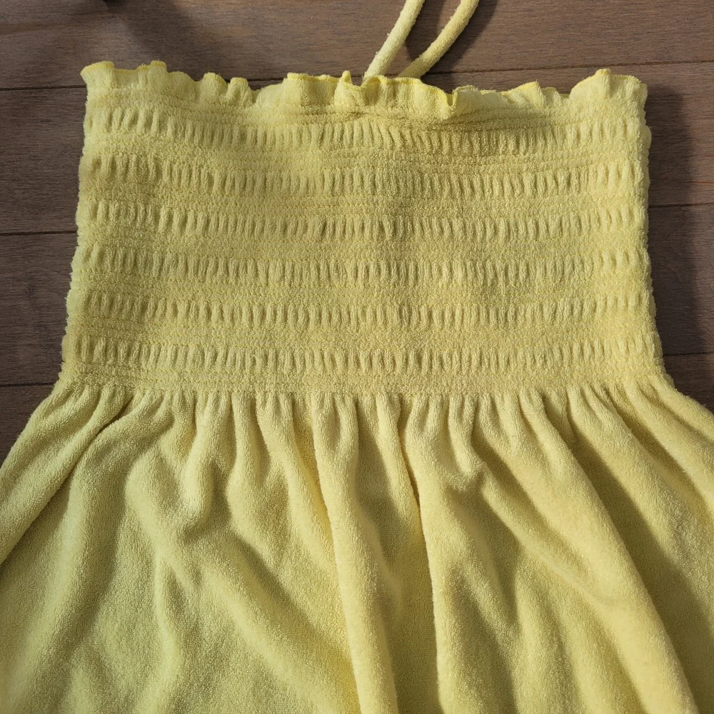 Jordan Taylor Beachwear yellow terrycloth swimsuit cover-up dress small - Picture 7 of 12